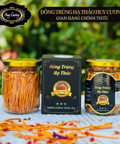 (Combo 2 lọ) Nấm Đông trùng hạ thảo sấy khô thăng hoa, sợi đẹp loại 1 lọ 10g Huy Cương ngâm rượu, ngâm mật ong, pha trà