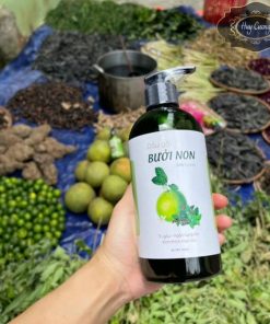 Dầu gội thảo dược bưởi non 500ml kết hợp bồ kết cô đặc, hà thủ ô, hoa bưởi  kích thích mọc tóc, sạch gàu - handmade