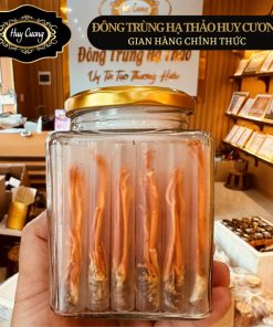 (Lọ 40 con) Đông trùng hạ thảo nguyên con sấy khô thăng hoa, nhộng sâu tằm Huy Cương Nấm pha trà, ngâm rượu, mật ong